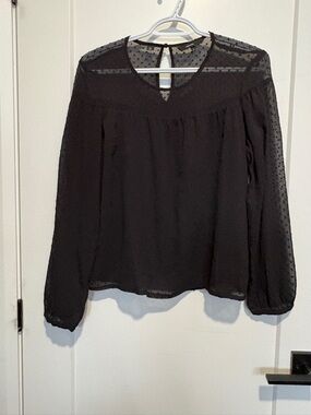 Vero Moda Black Sheer Polka Dot Blouse